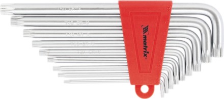 Набор ключей шестигранных имбусовых TORX, 9 шт: T10-T50,  CrV, удлиненные, сатин  MATRIX 12306 купить в Надыме