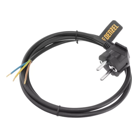 Шнур сетевой Denzel Energy Series, ПВС, 1,5 м, 3 x 1 мм, с неразборной вилкой, черный, 3 м, 37663 купить в Надыме