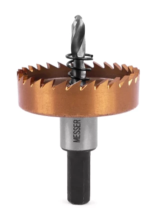 HSS-TiN коронка MESSER 48мм с центр. сверлом и толкающей пружиной для  лист. материала  до 2 мм ц/х купить в Надыме