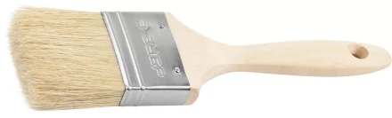 Кисть плоская ЗУБР "УНИВЕРСАЛ-ЭКСПЕРТ", светлая натуральная щетина, деревянная ручка, 2,5"/63мм 01005-063 купить в Надыме