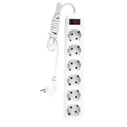 Удлинитель бытовой с заземлением и выключателем 2 м 6 розеток 10 A серия УХз10 Denzel 95980 купить в Надыме