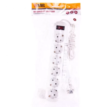 Удлинитель бытовой с заземлением и выключателем 2 м 6 розеток 10 A серия УХз10 Denzel 95980 купить в Надыме