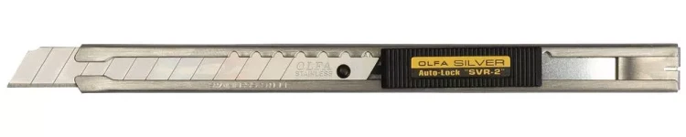 Нож OLFA с выдвижным лезвием и корпусом из нержавеющей стали, автофиксатор, 9мм OL-SVR-2 купить в Надыме