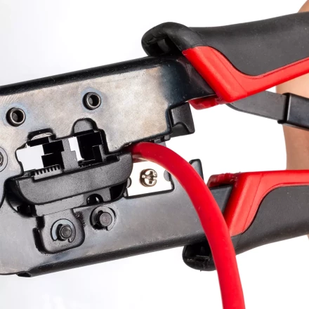 Кримпер многофункциональный КВТ JT-02 с 2 встроенными модулями для обжима RJ-45, RJ-12, RJ-11 (84626) купить в Надыме