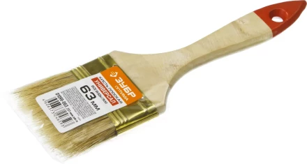 Кисть плоская ЗУБР "УНИВЕРСАЛ-ОПТИМА", светлая щетина, деревянная ручка, 63мм 01099-063_z01 купить в Надыме