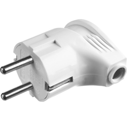 Вилка MAXElectro электрическая, 16А/220В, угловая, с заземлением, белая, STAYER 55161-W купить в Надыме