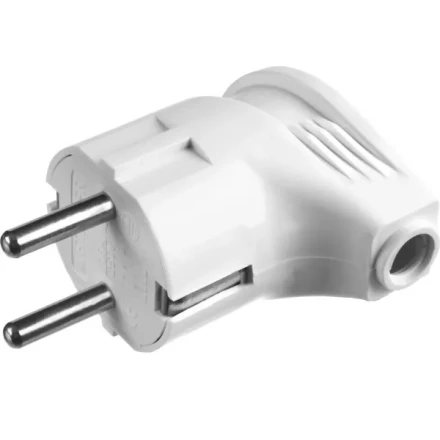 Вилка MAXElectro электрическая, 16А/220В, угловая, с заземлением, белая, STAYER 55161-W купить в Надыме