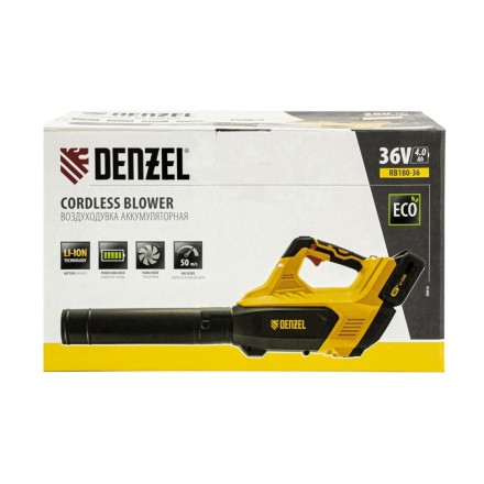Воздуходувка аккумуляторная RB180-36, Li-ion, 36 В, 4 Ач, 180 км/ч, 820 м3/ч Denzel 59610 купить в Надыме