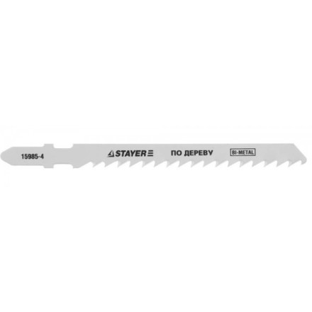 Полотна STAYER &quot;PROFI&quot;, T144DF, для эл/лобзика, Bi-Metall, по дереву, ДВП, ДСП, EU-хвост., шаг 4мм, 74мм, 2шт 15985-4_z01 купить в Надыме