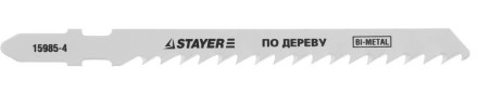 Полотна STAYER &quot;PROFI&quot;, T144DF, для эл/лобзика, Bi-Metall, по дереву, ДВП, ДСП, EU-хвост., шаг 4мм, 74мм, 2шт 15985-4_z01 купить в Надыме