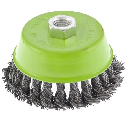 Щетка для УШМ 125 мм М14 "чашка" крученая металлическая проволока СИБРТЕХ 746277 купить в Надыме