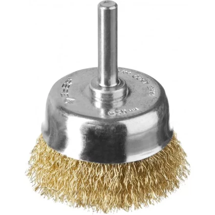ЗУБР "ПРОФЕССИОНАЛ". Щетка чашечная для дрели, витая латунированная стальная проволока 0,3мм, 50мм 3525-050_z02 купить в Надыме