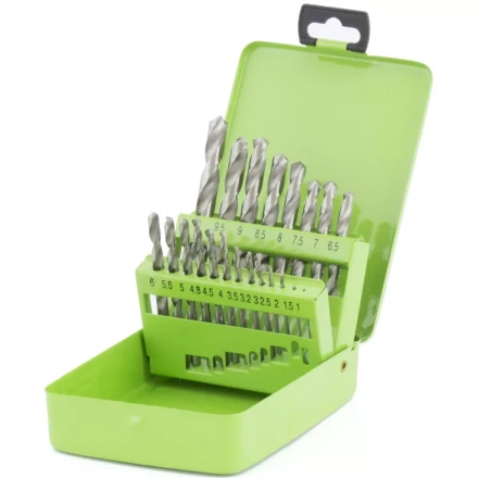 Набор сверл по металлу 1-10мм через 0,5мм 3,2мм 4,8мм HSS 21штука металлический бокс цилиндрический хвостовик СИБРТЕХ 723756 купить в Надыме