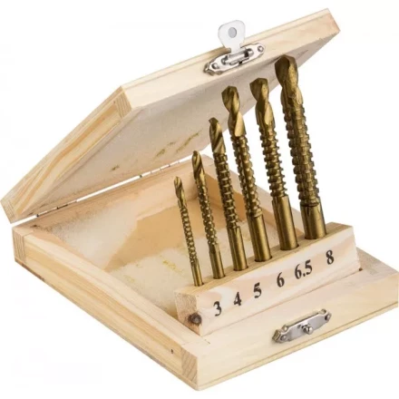 ЗУБР "МАСТЕР". Сверло фрезеровальное по дереву, тонколистному металлу, 6шт, 3-4-5-6-6.5-8 мм 29965-H6 купить в Надыме