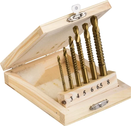 ЗУБР "МАСТЕР". Сверло фрезеровальное по дереву, тонколистному металлу, 6шт, 3-4-5-6-6.5-8 мм 29965-H6 купить в Надыме