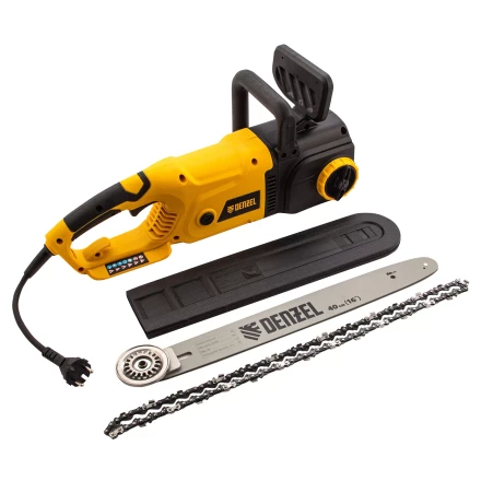 Пила цепная электрическая Denzel EDS-2000, 2 кВт,продольная, шина 40 см, шаг 3/8, паз 1.3 мм, 56 звеньев 95618 купить в Надыме