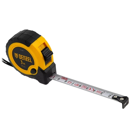 Рулетка Denzel 3м х 13мм, двухкомп. корпус, кнопка-пауза, 31540 купить в Надыме