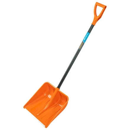 Лопата для уборки снега пластиковая Сибртех, 400х405х1380 мм, стальной черенок, усиленная 61666 купить в Надыме