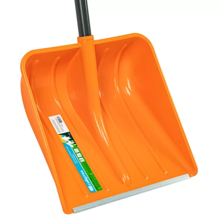 Лопата для уборки снега пластиковая Сибртех, 400х405х1380 мм, стальной черенок, усиленная 61666 купить в Надыме
