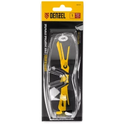 Очки защитные открытые Denzel 89191, поликарбонатные, прозрачная линза, 2х комп.дужки