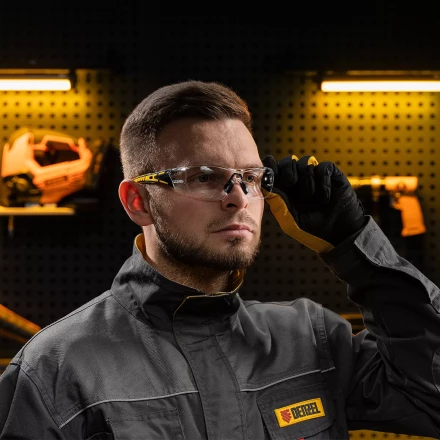 Очки защитные открытые Denzel 89191, поликарбонатные, прозрачная линза, 2х комп.дужки купить в Надыме