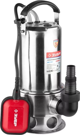 Насос ЗУБР погружной для грязной воды, корпус из нержавеющей стали, пропускная способность 280 л/мин, 1100Вт ЗНПГ-1100-С купить в Надыме