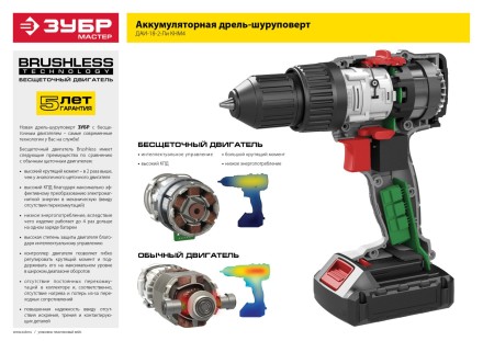 Дрель-шуруповерт BL-motor ДАИ-18-2-Ли КНМ4 серия МАСТЕР купить в Надыме