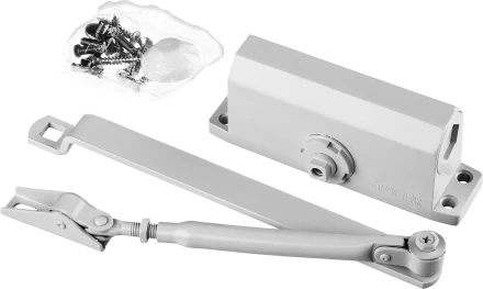 Доводчик дверной STAYER, для дверей массой до 40 кг, цвет белый 37916-50 купить в Надыме