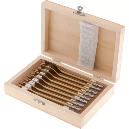 Набор сверл перовых по дереву 10-12-14-16-18-20-22-25 мм 8 шт деревянный кейс Matrix 70441 купить в Надыме