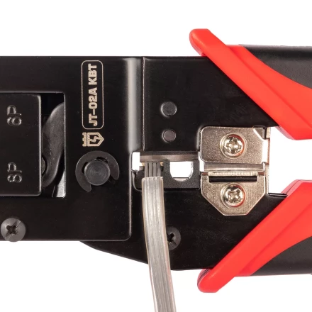 Кримпер многофункциональный КВТ JT-02А с 2 встроенными модулями для обжима RJ-45, RJ-12, RJ-11 (101929) купить в Надыме