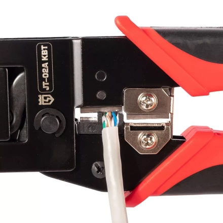 Кримпер многофункциональный КВТ JT-02А с 2 встроенными модулями для обжима RJ-45, RJ-12, RJ-11 (101929) купить в Надыме