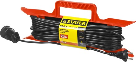 Удлинитель электрический &quot;MAXElectro&quot; на рамке, 20 м, 1 гнездо, STAYER 55018-20 купить в Надыме