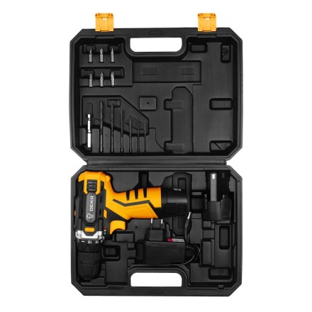 Дрель аккумуляторная DEKO DKCD12FU-Li SET3, 063-4173, в кейсе + оснастка 13 шт купить в Надыме