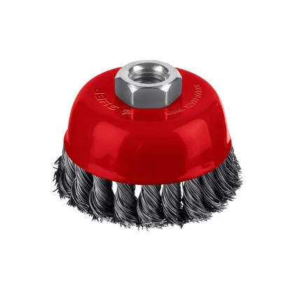 ЗУБР 75хМ14 щетка чашечная для УШМ, жгутированная стальная проволока 0.5 мм, посад. М14 (35172-075) купить в Надыме