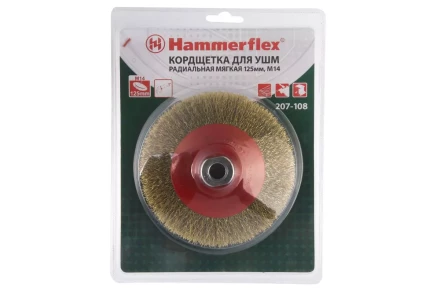Кордщетка HAMMER тарелка 125мм для УШМ гофрированная латунированная сталь (207-108) купить в Надыме
