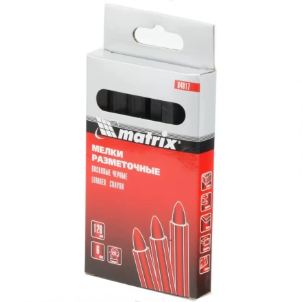 Мелки разметочные восковые черные 120мм коробка 6штук MATRIX 84817 купить в Надыме