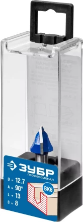 ЗУБР 12.7 x 13 мм, угол 90° мм, фреза пазовая галтельная V-образная, Профессионал (28752-12.7) купить в Надыме