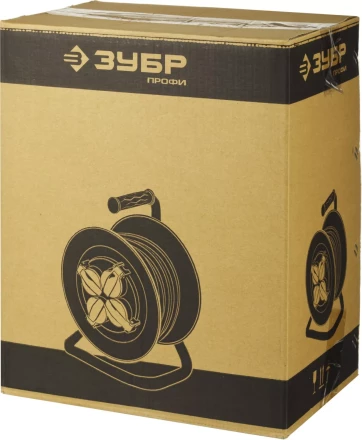 Удлинитель ЗУБР "ПРОФИ" на металл катушке, КГ 3х1,5кв мм, морозостойкий, 4 гнезда, IP44, макс мощность 3500Вт, 40м 55085-40 купить в Надыме