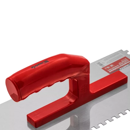 Гладилка из нержавеющей стали, 280 х 130 мм, зеркальная полировка, пластмассовая ручка, зуб 6 х 6 мм Matrix 86781 купить в Надыме