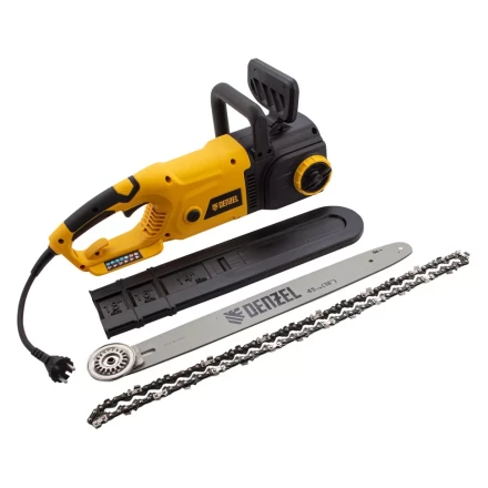 Пила цепная электрическая Denzel EDS-2200 2.2 кВт продольная шина 45 см шаг 3/8 паз 1.3 мм 62 звена 95619 купить в Надыме