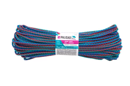 Шнур бельевой полипропиленовый с сердечником, 5 мм L 20 м, цветной, Home Palisad 937135 купить в Надыме