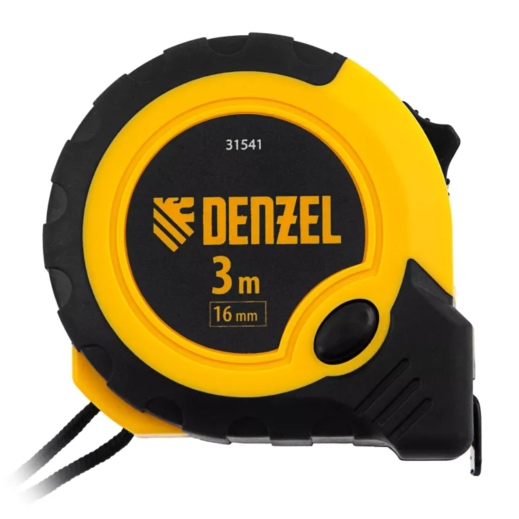 Рулетка Denzel 3м х 16мм, двухкомп. корпус, кнопка-пауза, 31541 купить в Надыме