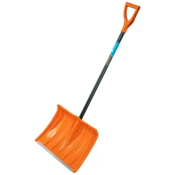 Лопата для уборки снега пластиковая Сибртех, 490х370х1350 мм, стальной черенок, усиленная 61667