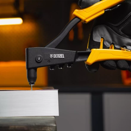 Заклепочник ручной, 255 мм Denzel, литой, усиленный, заклепки 2,4-3,2-4,0-4,8 мм 40441 купить в Надыме