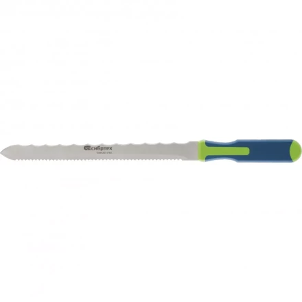 Нож для резки теплоизоляционных панелей 2-стороннее лезвие обрезиненная рукоятка 420мм лезвие-280мм Сибртех 79027 купить в Надыме