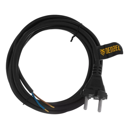 Шнур сетевой Denzel Energy Series, ПВС, 3 м, 2 x 1 мм, с неразборной вилкой, черный, 3 м, 37665 купить в Надыме