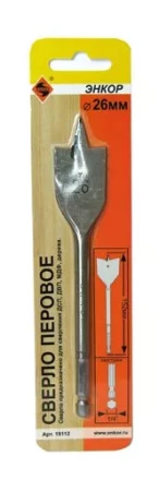 Сверло для дерева 26Х152 мм перовое Энкор 19112 купить в Надыме