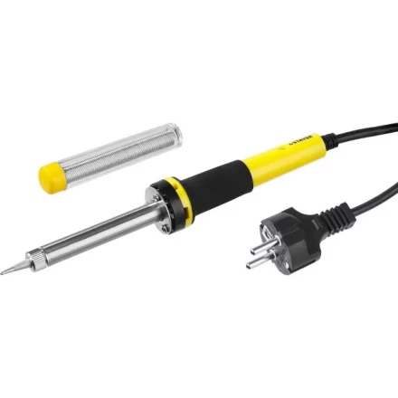 Паяльник с двухкомпонентной рукояткой и долговечным жалом, STAYER "PROFI" PROTerm, 55300-30, в комплекте (припой и подставка), 30 Вт, конус 55300-30 купить в Надыме