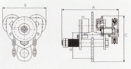 Тележка для тали с цепным приводом GCL610 LB г-п 3 тонн H=6 метра купить в Надыме
