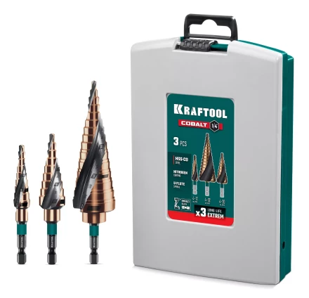 Набор ступенчатых сверл, сталь c кобальтом, спиральная проточка, 3Т хвостовик 29691-4-32-H3 купить в Надыме